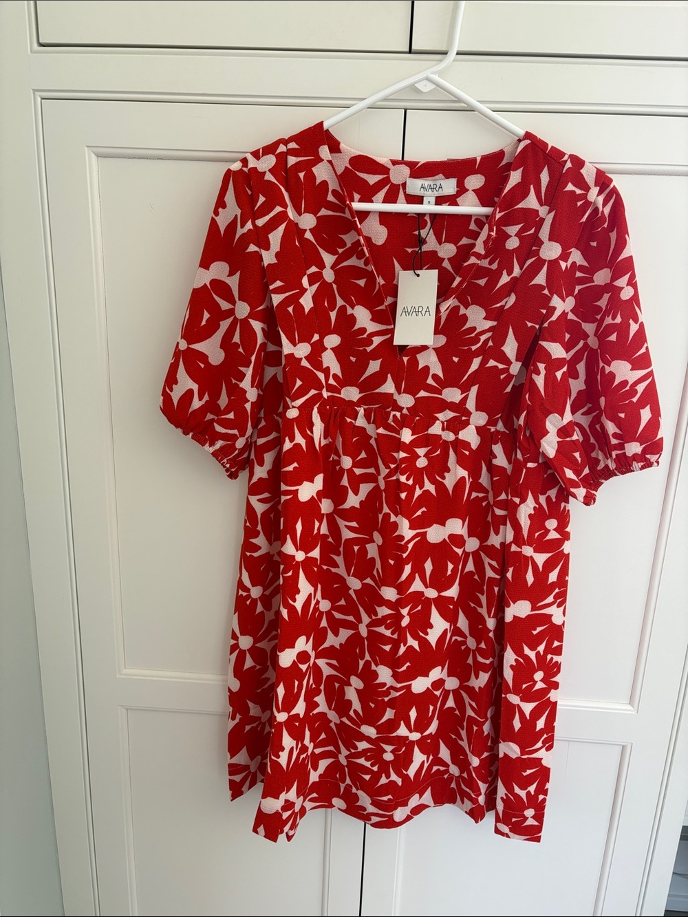AVARA NWT Orange Floral Print Short Dress-small